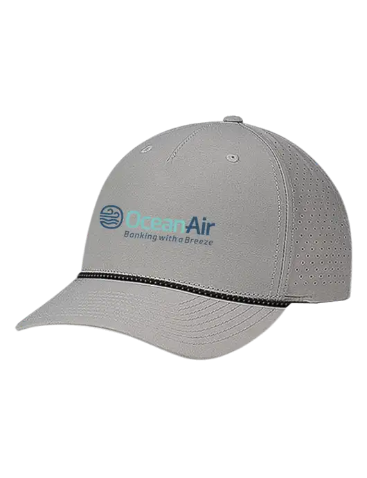 Richardson Laser Perf Performance Light Grey/Black-Grey Rope Cap w/OceanAir Logo