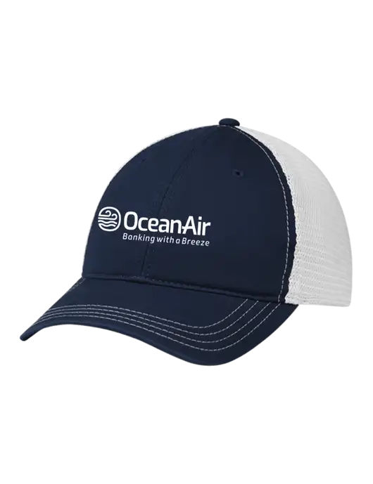 Richardson 111 Garment Washed Trucker Cap Navy w/White Mesh w/OceanAir Logo