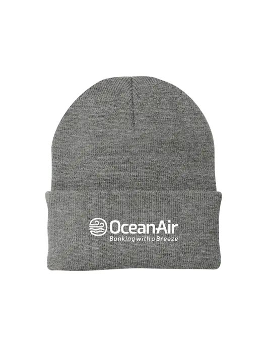 Medium Grey Heather Knit Cap w/OceanAir Logo