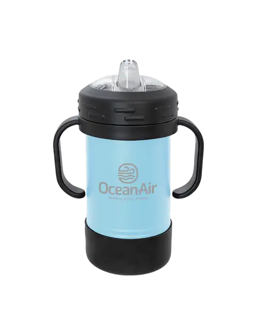 Polar Camel 10 oz Powder Coated Light Blue Sippy Cup w/OceanAir Logo