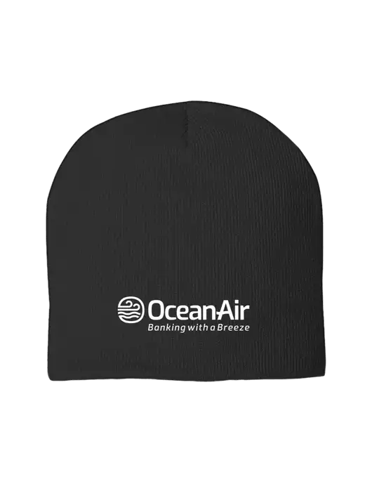 Solid Black Element Knit Beanie w/OceanAir Logo