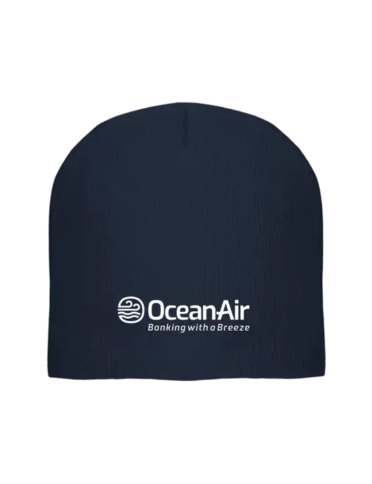 Solid Navy Element Knit Beanie w/OceanAir Logo