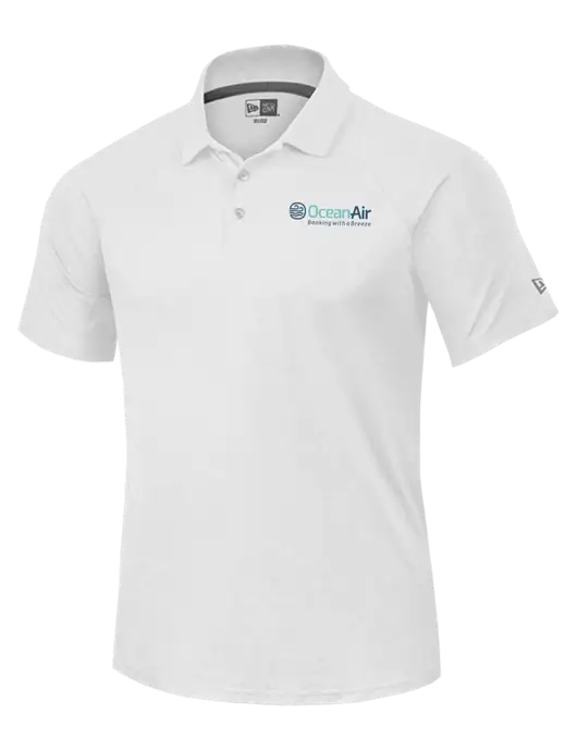 New Era Power White Polo w/OceanAir Logo