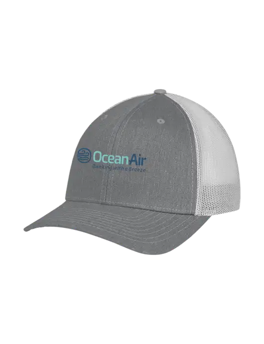 Richardson Adjustable Snapback Original 112 Trucker Cap Heather Grey w/Light Grey Mesh w/OceanAir Logo