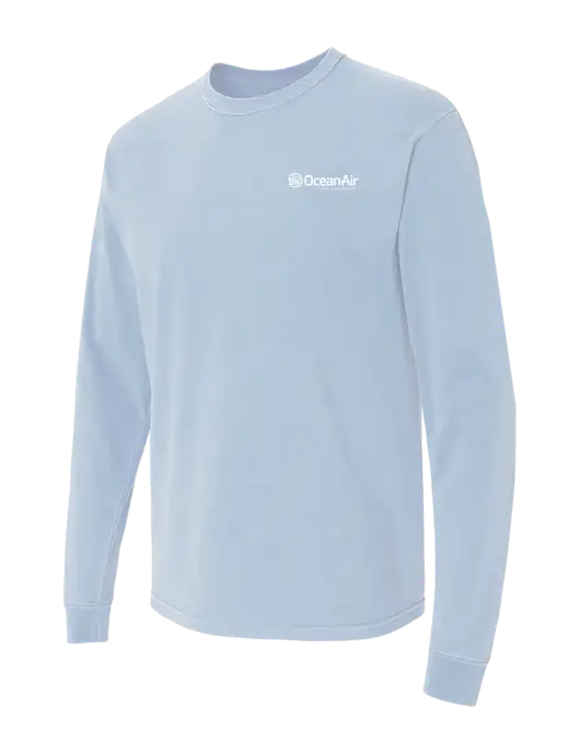 Comfort Colors Garment-Dyed Light Blue Heavyweight Long Sleeve T-Shirt w/OceanAir Logo