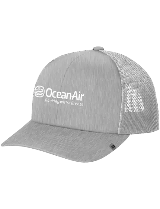 TravisMathew Light Medium Grey Heather Cruz Trucker Cap w/OceanAir Logo