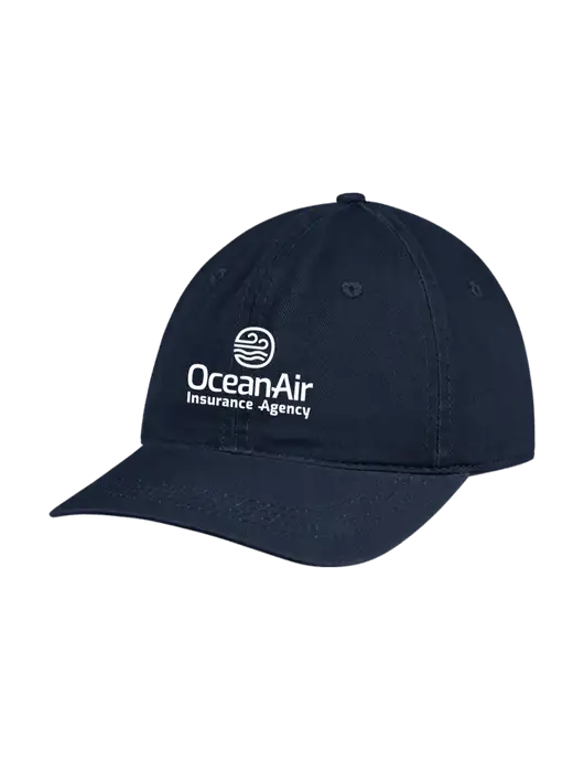 Garment Washed Unstructured Twill Navy Cap w/Insurance Logo
