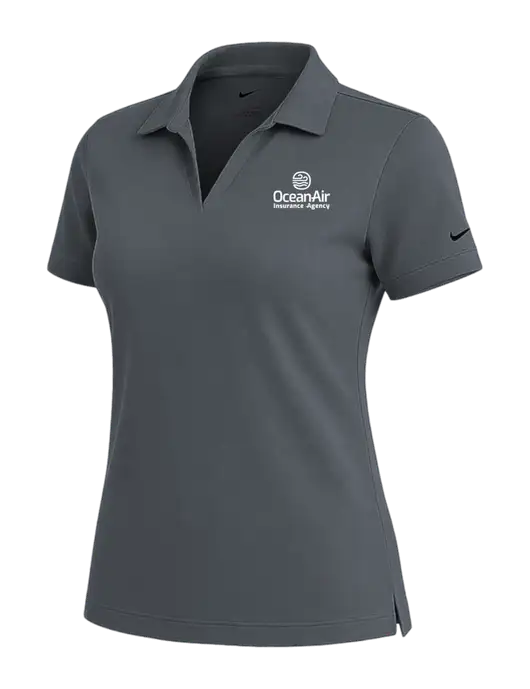 NIKE Dark Grey Womens Dri-Fit Micro Pique Polo w/Insurance Logo