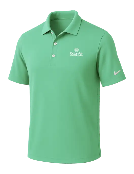 NIKE Very Light Green Dri-Fit Micro Pique Polo w/Insurance Logo