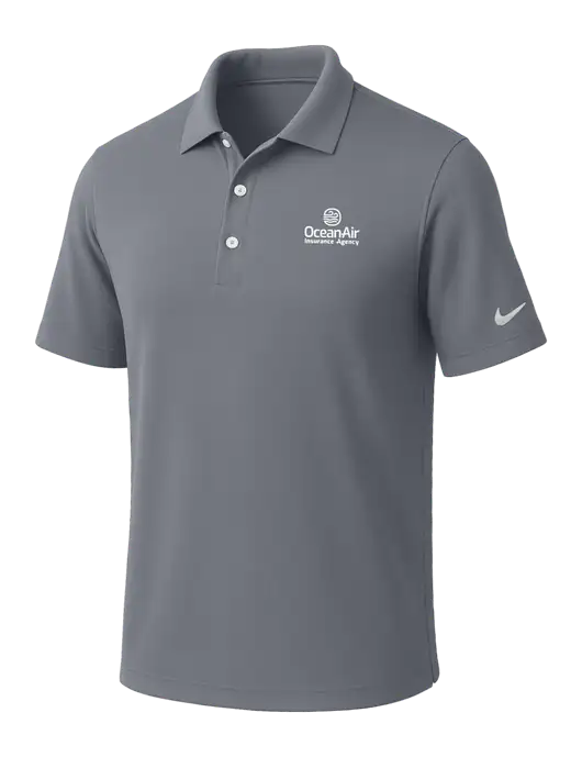 NIKE Medium Grey Dri-Fit Micro Pique Polo w/Insurance Logo