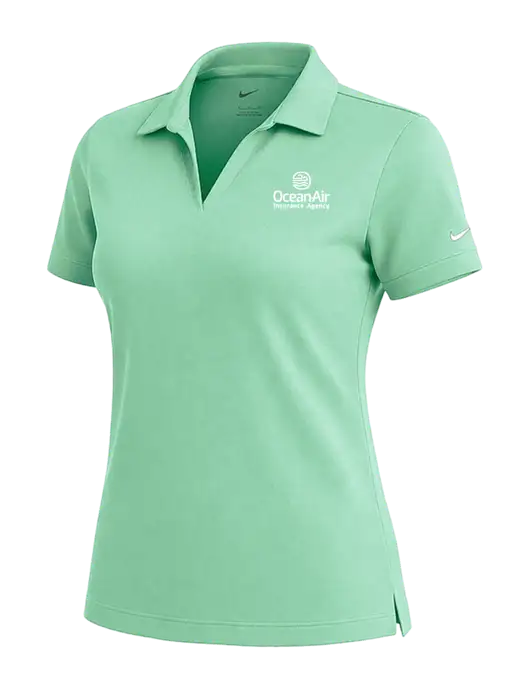 NIKE Very Light Green Womens Dri-Fit Micro Pique Polo w/Insurance Logo